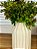 Vaso Cerâmica Bege com Planta Artificial Tons de Verde - Imagem 5