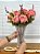 Arranjo Artificial Rosa 46cm com Vaso de Vidro - Imagem 2