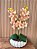 Arranjo de Orquídea Cymbidium Artificial Amarela 2 Hastes Vaso OffWhite - Imagem 5