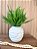 Vaso Cerâmica Orgânico OffWhite com Samambaia Artificial - Imagem 1