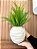 Vaso Cerâmica Orgânico OffWhite com Samambaia Artificial - Imagem 2