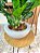 Planta Artificial Folhagem Verde 54cm Vaso Bacia Cinza - Imagem 4