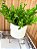 Vaso Cerâmica OffWhite Suporte Metal M com Planta Artificial - Imagem 3