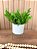 Vaso Cerâmica OffWhite Suporte Metal M com Planta Artificial - Imagem 5