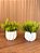 Duplinha Verde 2 Tons Vaso Cerâmica Branco - Imagem 4