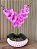 Arranjo de Orquídea Artificial Rosa 2 Hastes Vaso Cerâmica Rosa G - Imagem 1