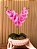 Arranjo de Orquídea Artificial Rosa 2 Hastes Vaso Cerâmica Rosa G - Imagem 2