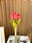Arranjo de Tulipas Vermelhos Artificial com Vaso de Vidro - Imagem 5