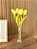 Arranjo de Tulipas Amarelo Artificial com Vaso de Vidro - Imagem 1
