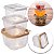 Kit 3 Potes Plástico Quadrado Vasilha Mantimentos Alimentos - Imagem 1