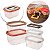 Kit 5 Potes Plástico Retangular Vasilha Mantimento Alimentos - Imagem 1