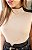 Blusa Gola com Couro Bege - Imagem 2