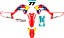 KIT ADESIVOS GRAFICOS CRF230F AMX REDBULL DEGRADE - Imagem 1