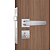 FECHADURA STAM 823/09 BANHEIRO, ROSETA QUADRADA INOX ESCOVADO - Imagem 3