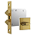 FECHADURA STAM 1006 P/ CORRER BANHEIRO, ROSETA QUADRADA GOLD - Imagem 1