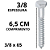 Parafuso sextavado rosca soberba zincado 3/8 x 65 - Imagem 2