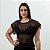 Blusa cropped renda preta Excentric Beachwear - Imagem 1