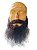 Barba Falsa crespa cheia Natural castanha escura + bigode - Imagem 1