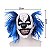 Máscara de látex Palhaço c/ cabelo Azul Halloween Fantasia - Imagem 1