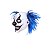 Máscara de látex Palhaço c/ cabelo Azul Halloween Fantasia - Imagem 2