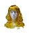 Peruca longa Cacheada sintética Amarela 45 cm cosplay - Imagem 3