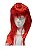Peruca longa Lisa sintética Vermelha 55 cm cosplay - Imagem 3