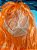 Peruca longa sintética laranja 60 cm cosplay - Imagem 3