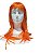 Peruca longa sintética laranja 60 cm cosplay - Imagem 1