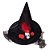 Chapéu de Bruxa preto com Caveira e detalhes plumas - Imagem 3