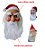 Fantasia Máscara Látex Papai Noel c/ Olhos Azuis Gorro Barba - Imagem 1