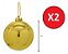 Kit 2 Bolas De Natal Lisa Dourada tamanho 20cm - Imagem 1