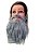 Barba e bigode falsa cinza grisalha Fantasia Adulto/Infantil - Imagem 1