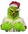 Fantasia Grinch Verde Monstro Noel máscara, luvas e roupa - Imagem 3