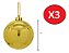 Kit 3 Bolas De Natal Lisa Dourada brilhosa 25cm decoração - Imagem 1