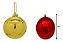 Bola De Natal Lisa Vermelha E Dourada 15cm - 4 Unidades - Imagem 1