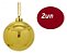 Bola De Natal Lisa Vermelha E Dourada 15cm - 4 Unidades - Imagem 2