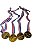 Kit 4 medalhas para brincadeira de campeão vencedor cor ouro - Imagem 4