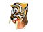 Fantasia Máscara Tigre Dente de Sabre de Látex metade rosto - Imagem 2
