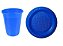 Kit Prato e copo azul de plástico descartável- 100un - Imagem 2