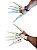 Fantasia Dedos Garras articuláveis Luvas ajustáveis Bege - Imagem 6