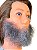 Barba falsa postiça Grisalha Cabelo Natural + bigode - Imagem 2