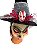 Fantasia Bruxa Assustadora Mascara de látex + Chapéu caveira - Imagem 5