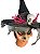 Fantasia Bruxa Assustadora Mascara de látex + Chapéu caveira - Imagem 3