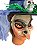 Fantasia Bruxa Assustadora Mascara de látex + Chapéu caveira - Imagem 4