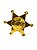 2 Estrela de Xerife  dourada de Plástico para Fantasias 7cm - Imagem 3
