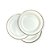 Kit 50 Pratos de Plástico Luxo Prata Sobremesa 18cm festa - Imagem 2