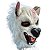 Fantasia Máscara de látex Lobo Branco com pelos assustadora - Imagem 8
