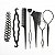 Kit acessórios fazer penteados rápido coque trança fácil 7pc - Imagem 1