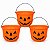 kit 3 Baldes Caldeirão abobora Decoração de Festa Halloween - Imagem 1