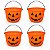 kit 4 Baldes abobora Caldeirão Decoração Halloween festa - Imagem 1